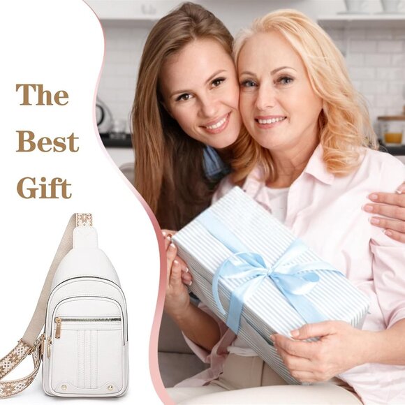 🆕Women White PU Leather Crossbody Bag Christmas Gift for Mom Sling Purse Travel - Picture 7 of 7